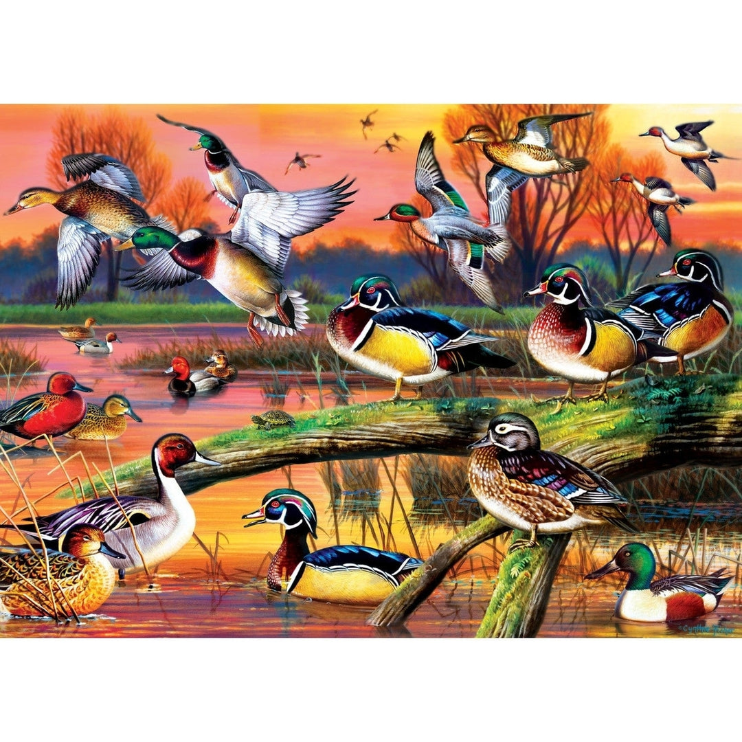 Audubon Autumn Feathers 1000 Piece Jigsaw Puzzle 19.25x26.75 Recycled Material Image 2