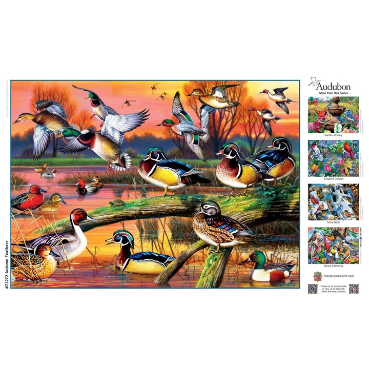 Audubon Autumn Feathers 1000 Piece Jigsaw Puzzle 19.25x26.75 Recycled Material Image 4