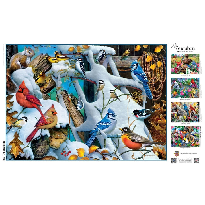 Audubon Snow Birds 1000 Piece Jigsaw Puzzle MasterPieces 19.25 x 26.75 Inches Image 4