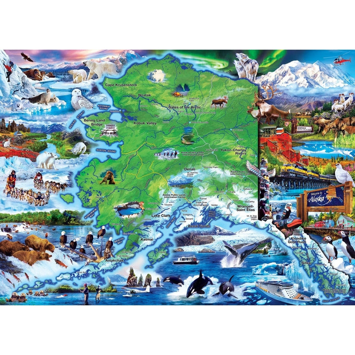 Masterpieces Alaska National Park 1000 Piece Jigsaw Puzzle Recycled Board Image 2