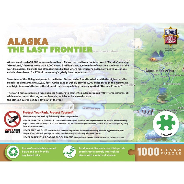 Masterpieces Alaska National Park 1000 Piece Jigsaw Puzzle Recycled Board Image 3