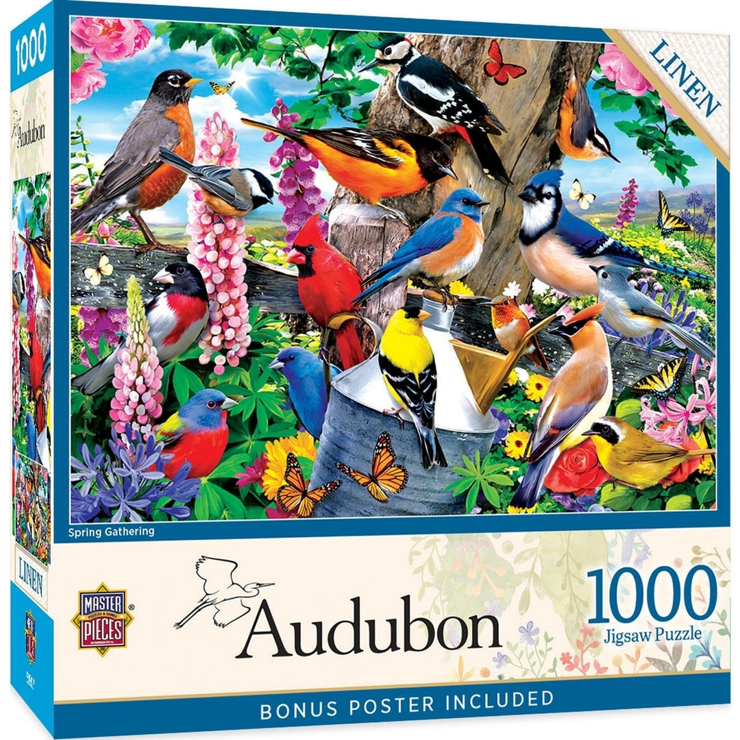 Audubon 1000 Piece Jigsaw Puzzle North American Songbirds 19.25x26.75 Inches Image 1