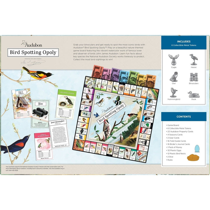 Audubon Opoly Birdwatching Game for 2-6 Players Ages 8+ Nature Trivia Fun Image 3