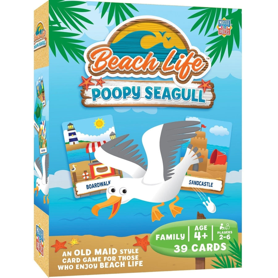 Beach Life Poopy Seagull Card Game Family Fun Vacation Entertainment 39 Cards Image 1