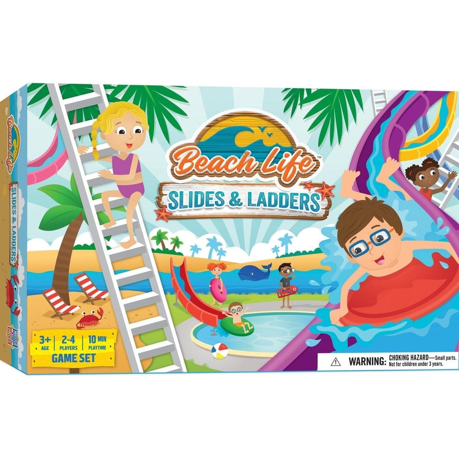 Beach Life Slides and Ladders Board Game by Masterpieces Ages 3+ Family Fun Image 1