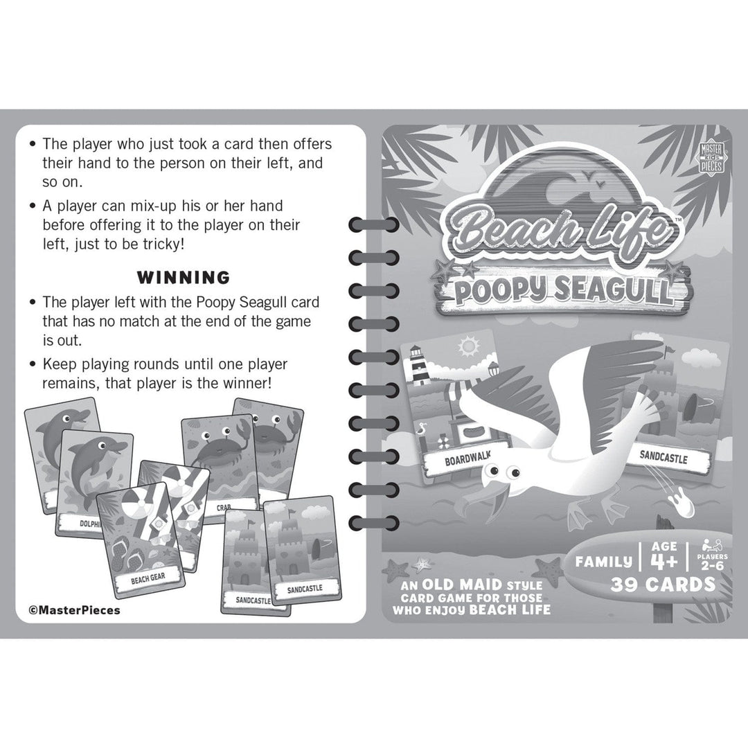 Beach Life Poopy Seagull Card Game Family Fun Vacation Entertainment 39 Cards Image 4