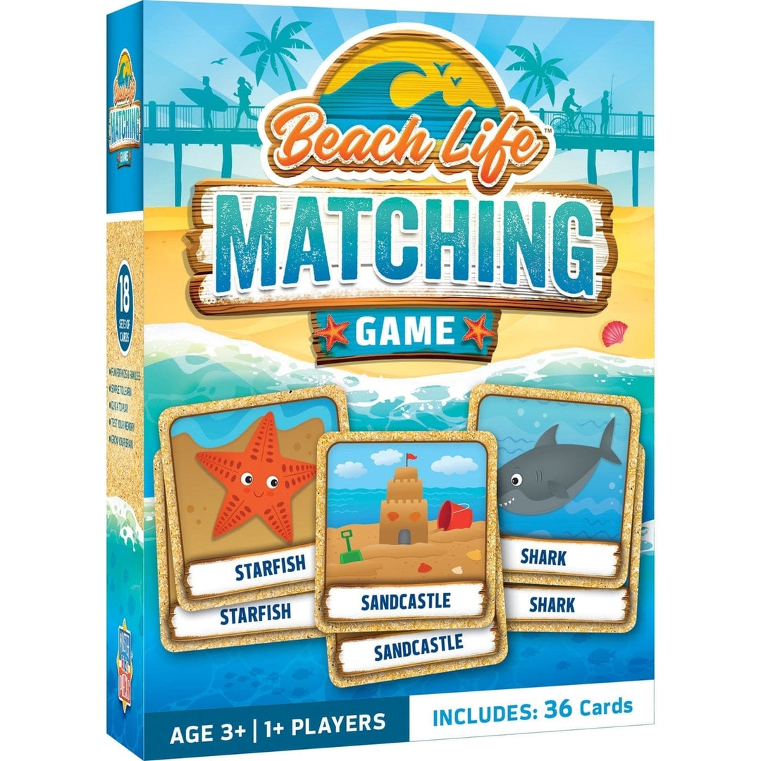 MasterPieces Beach Life Matching Game Family Fun Activity Ages 3 and Up Image 1