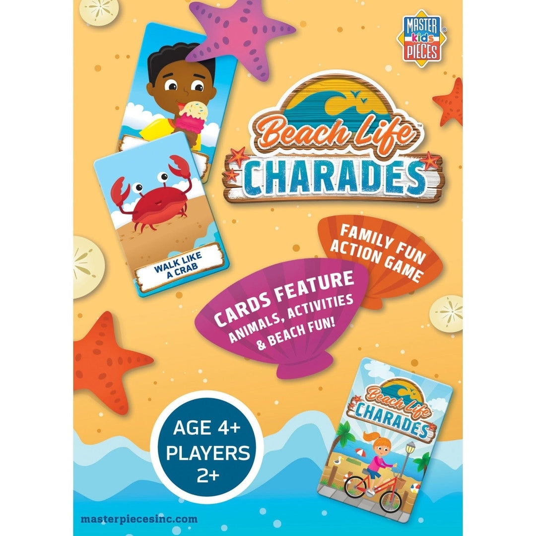 Beach Life Charades Card Game by MasterPieces Family Fun Activity Game Night Image 3