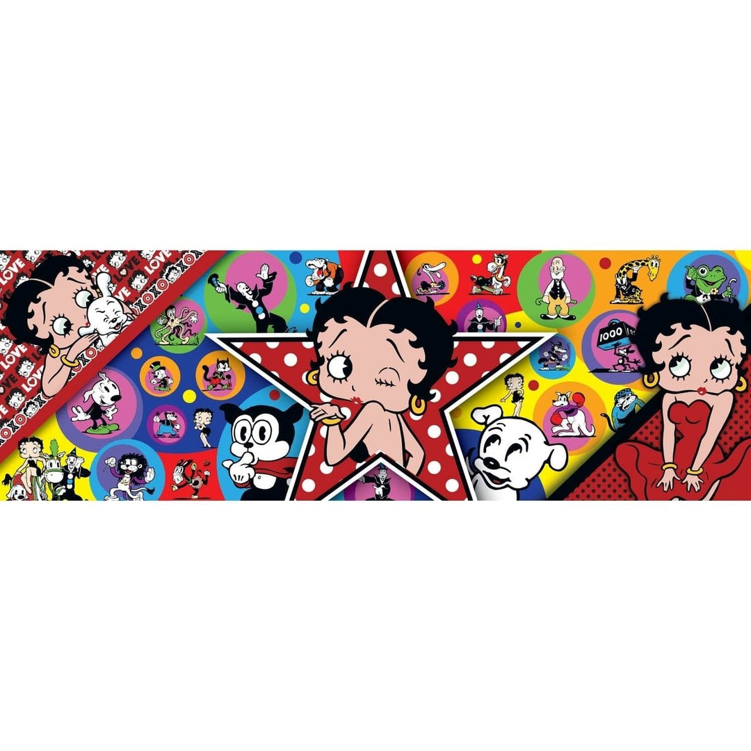 Betty Boop 1000 Piece Panoramic Jigsaw Puzzle Recycled Material 13x39 inches Image 2