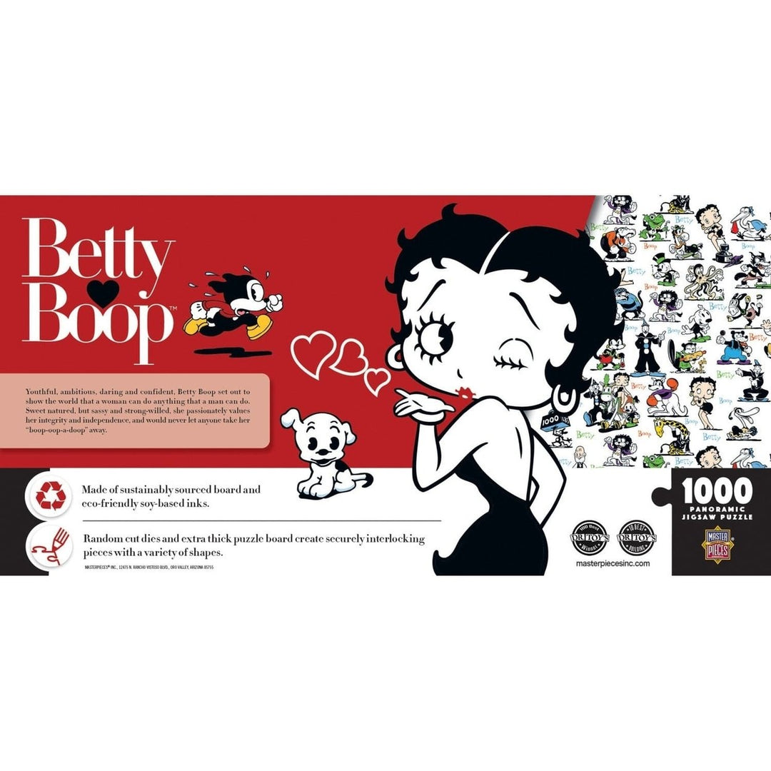 Betty Boop 1000 Piece Panoramic Jigsaw Puzzle Recycled Material 13x39 inches Image 3