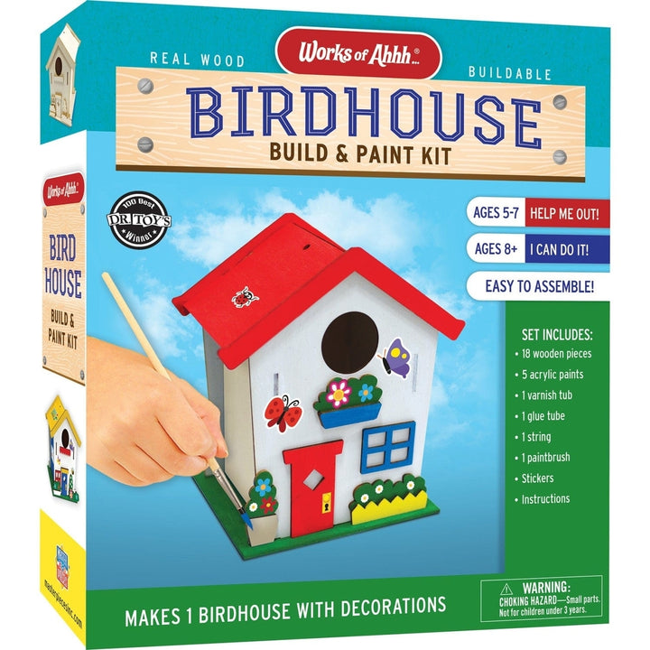 Birdhouse Craft Paint Kit Buildable Wood Art Set for Kids Customizable Decor Image 1