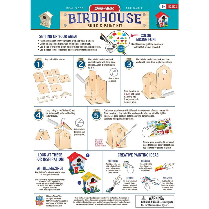 Birdhouse Craft Paint Kit Buildable Wood Art Set for Kids Customizable Decor Image 4