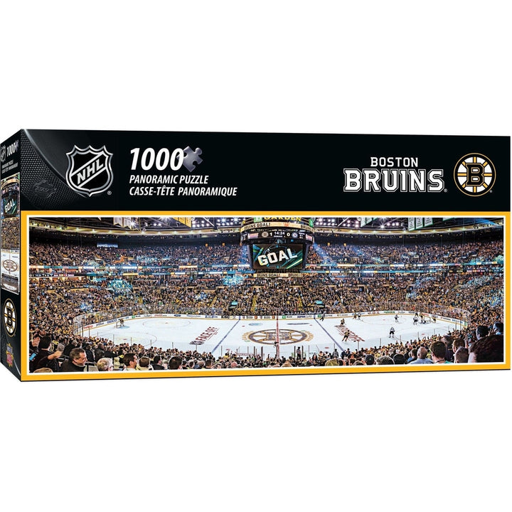 Boston Bruins 1000 Piece Panoramic Jigsaw Puzzle 13x39 Recycled Material Image 1