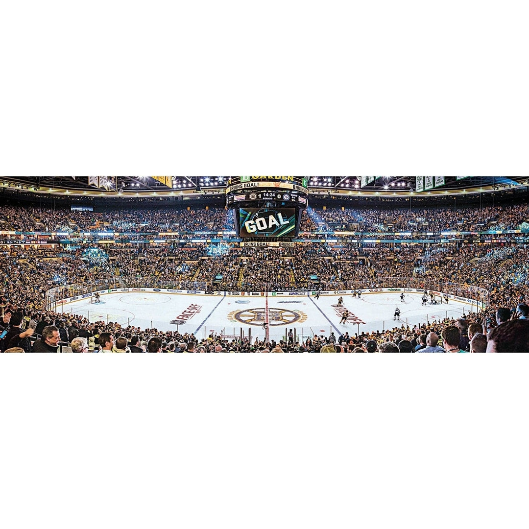 Boston Bruins 1000 Piece Panoramic Jigsaw Puzzle 13x39 Recycled Material Image 2