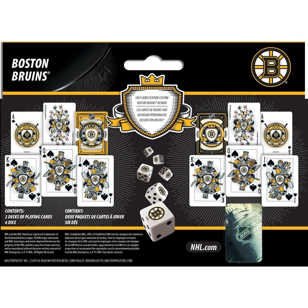 Boston Bruins Playing Cards Dice Set 2-Pack NHL Casino Style Gaming Cards Image 3