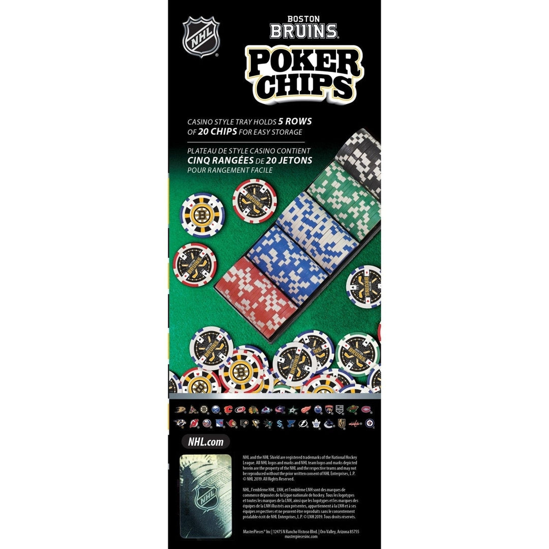 Boston Bruins 100 Piece Casino Style Poker Chips Team Design 11.5g Image 2