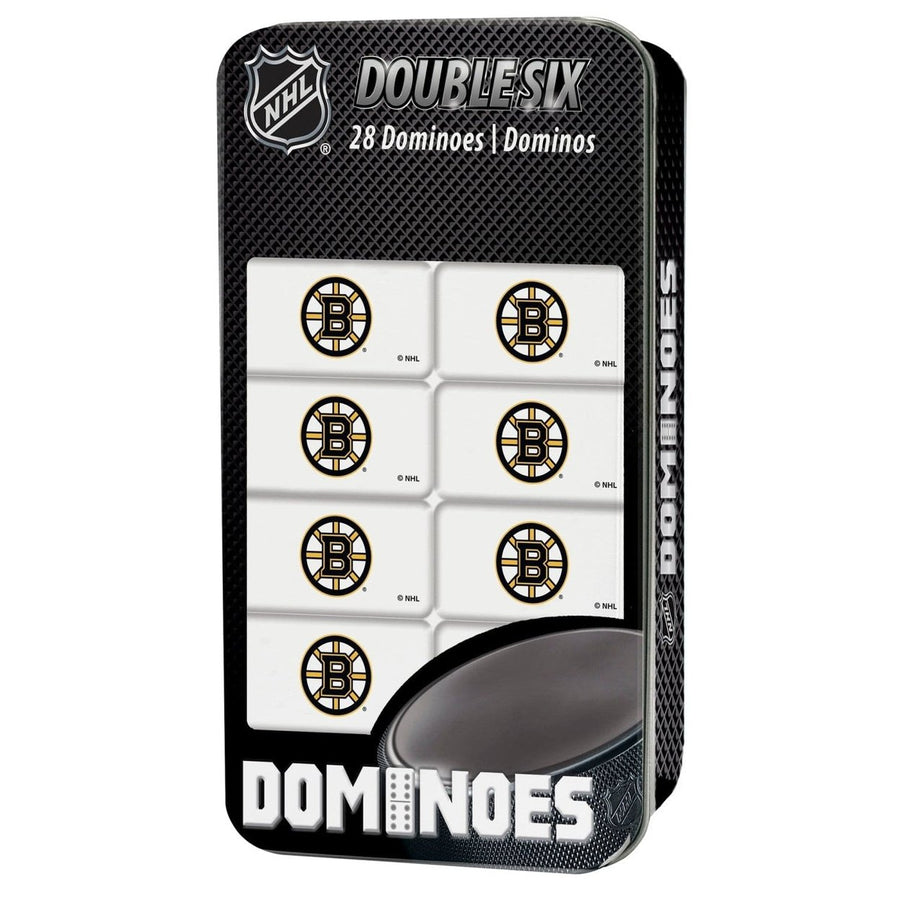 Boston Bruins Dominoes Set Officially Licensed 28 Resin Dominoes with Tin Box Image 1