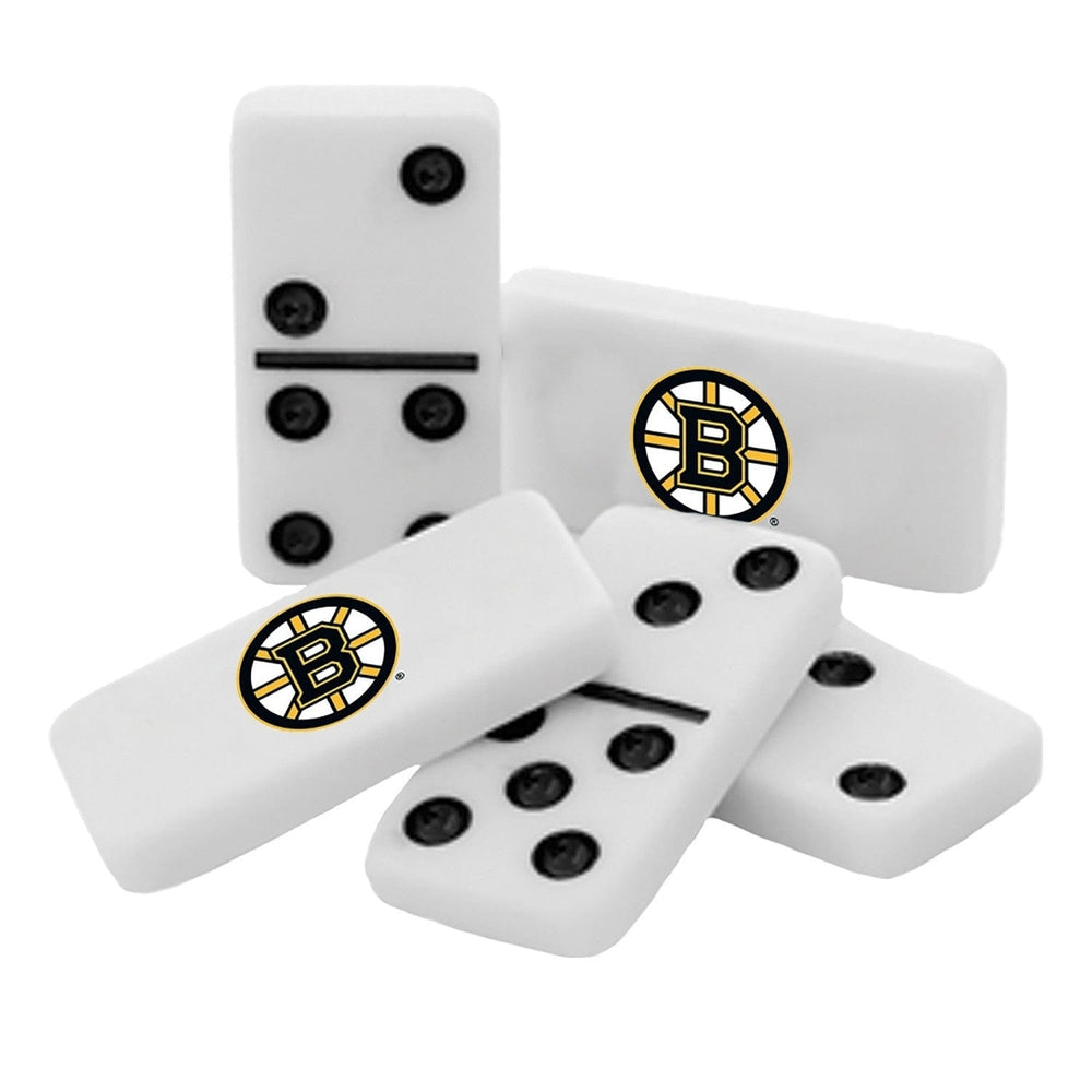 Boston Bruins Dominoes Set Officially Licensed 28 Resin Dominoes with Tin Box Image 2