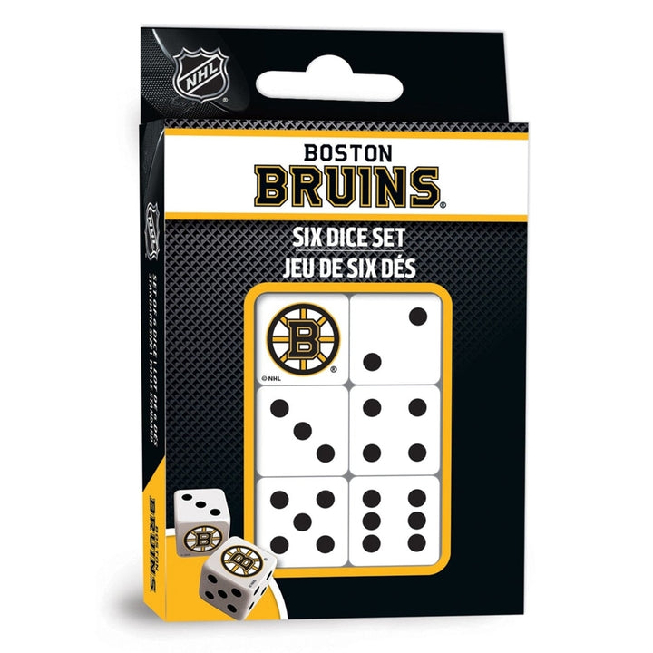 Boston Bruins Dice Set 6-Piece D6 Gaming Dice Officially Licensed Team Colors Image 1