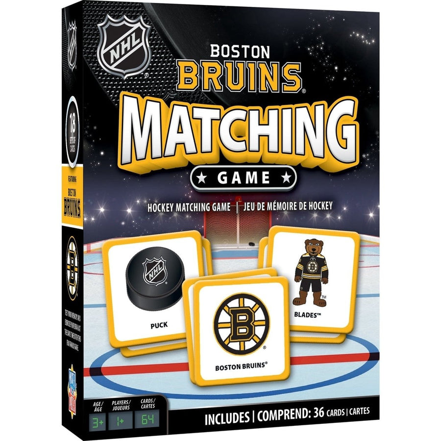 NHL Boston Bruins Matching Game Family Fun Memory Card Game Sports Themed Image 1