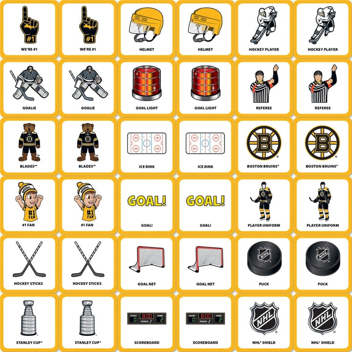 NHL Boston Bruins Matching Game Family Fun Memory Card Game Sports Themed Image 2