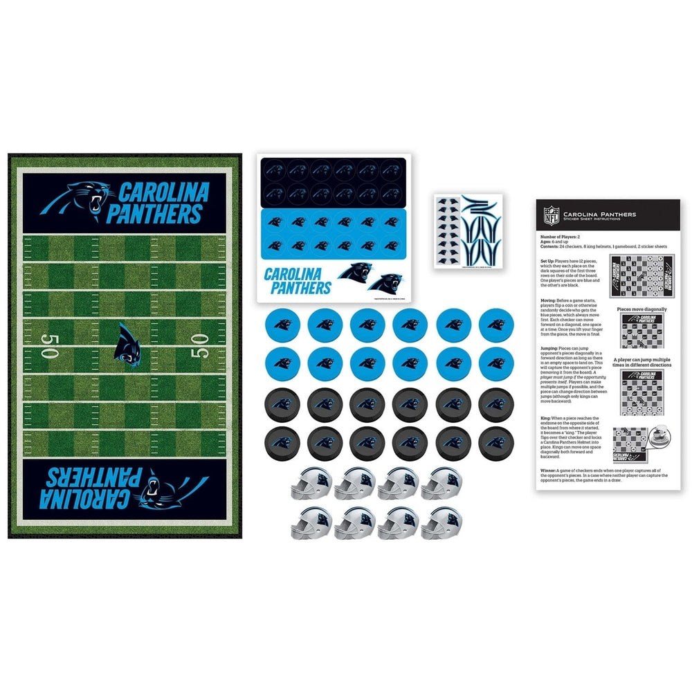 Carolina Panthers Checkers Board Game NFL 24 Pieces 13x21.375 inches Image 2