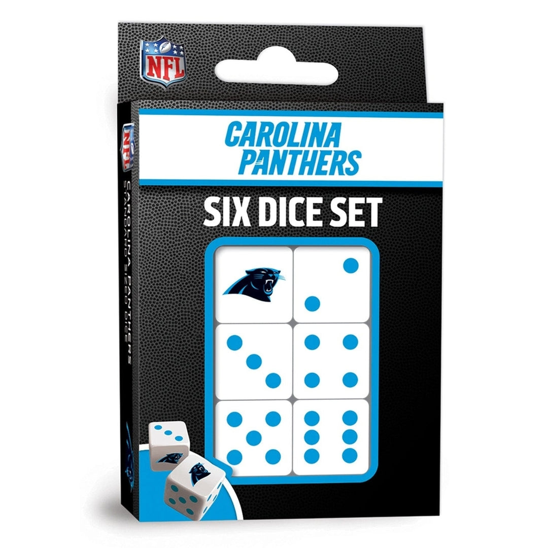 Carolina Panthers Dice Set 6-Piece D6 Gaming Dice Standard Size Team Colors Image 1