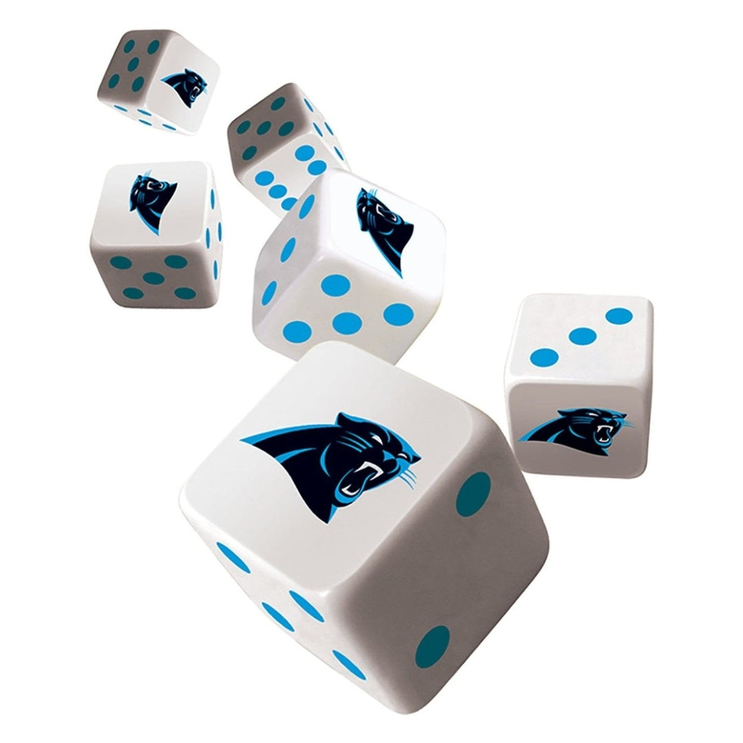 Carolina Panthers Dice Set 6-Piece D6 Gaming Dice Standard Size Team Colors Image 2