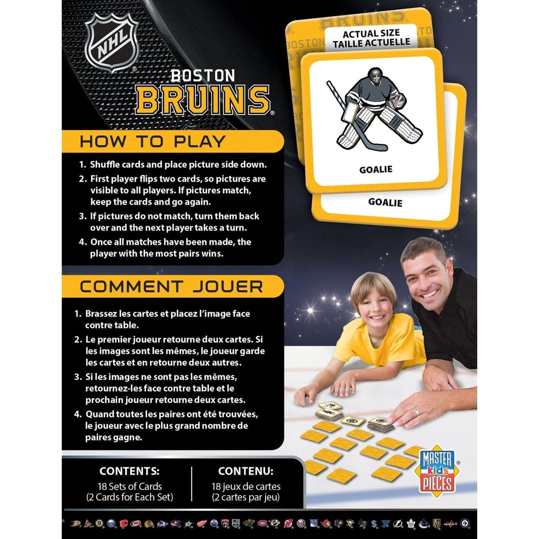 NHL Boston Bruins Matching Game Family Fun Memory Card Game Sports Themed Image 3