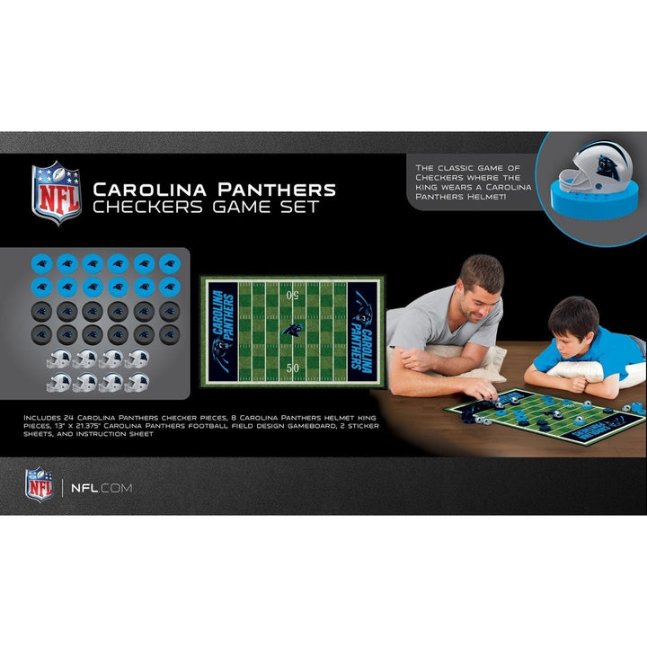 Carolina Panthers Checkers Board Game NFL 24 Pieces 13x21.375 inches Image 3