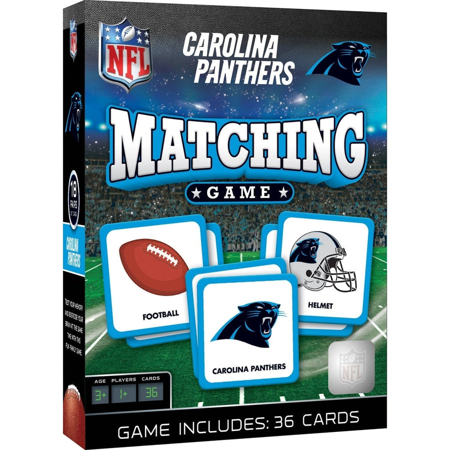 Carolina Panthers Matching Game NFL Family Memory Card Game 18 Pairs Fun Image 1