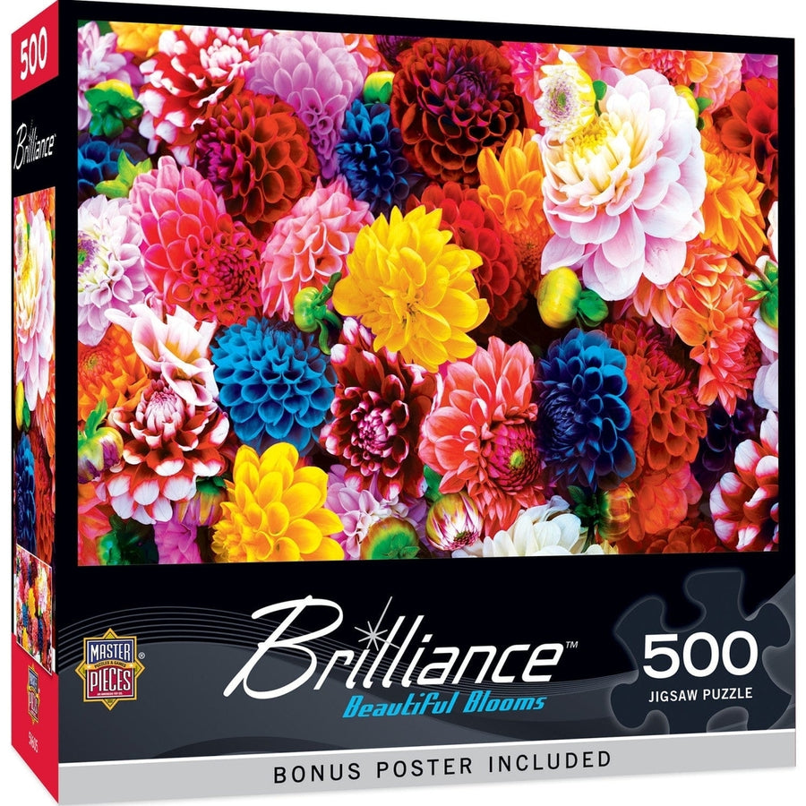 MasterPieces 500 Piece Jigsaw Puzzle Brilliance Dazzling Blooms Recycled Material Image 1