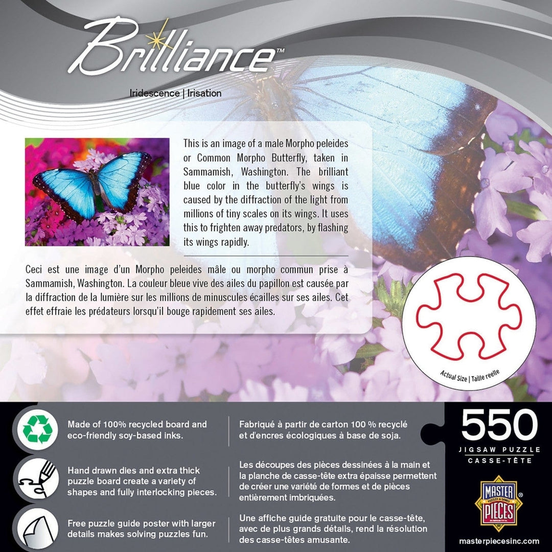 MasterPieces Brilliance Iridescence 550 Piece Puzzle Butterfly 24x18 Recycled Image 3