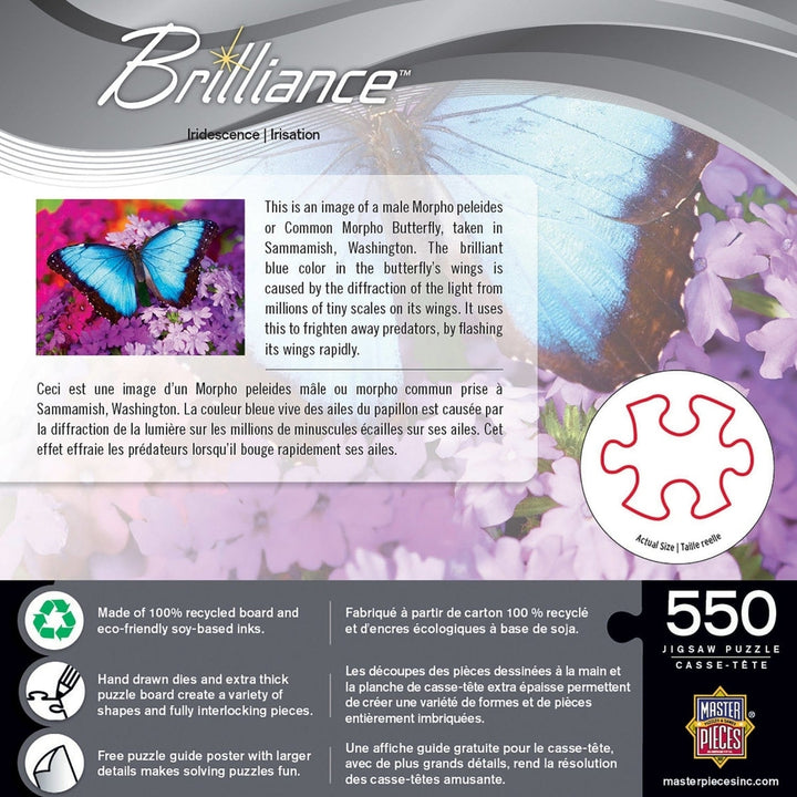 MasterPieces Brilliance Iridescence 550 Piece Puzzle Butterfly 24x18 Recycled Image 3