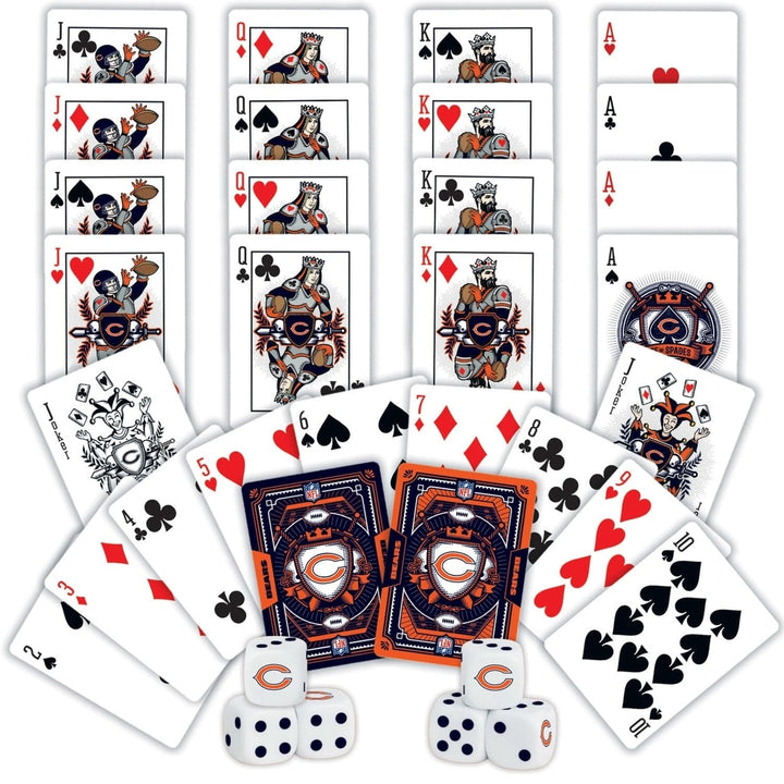 Chicago Bears 2-Pack Playing Cards and Dice Set NFL Gaming Accessories Image 2