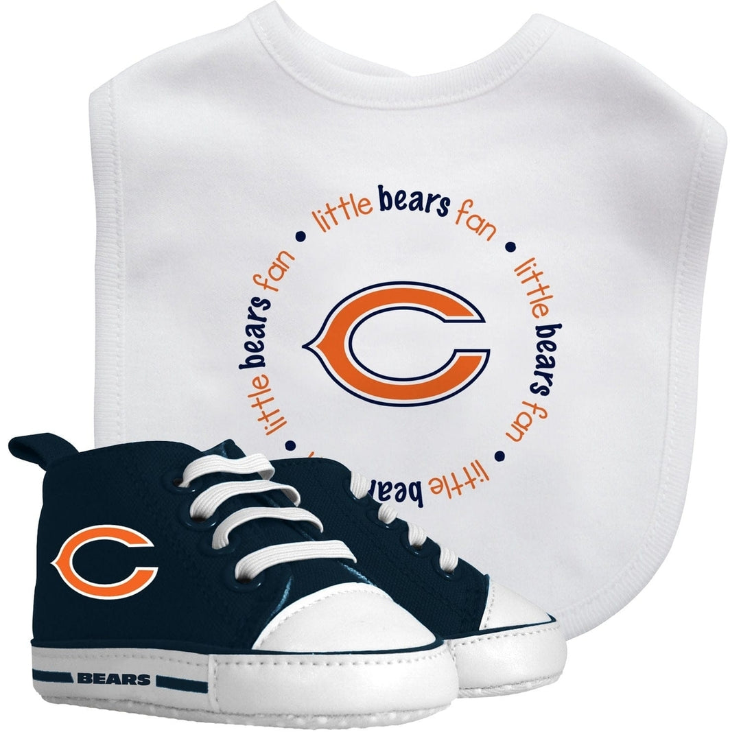 Chicago Bears Baby Gift Set 2 Piece Bib and Pre-Walker Shoes NFL Fan Apparel Image 1