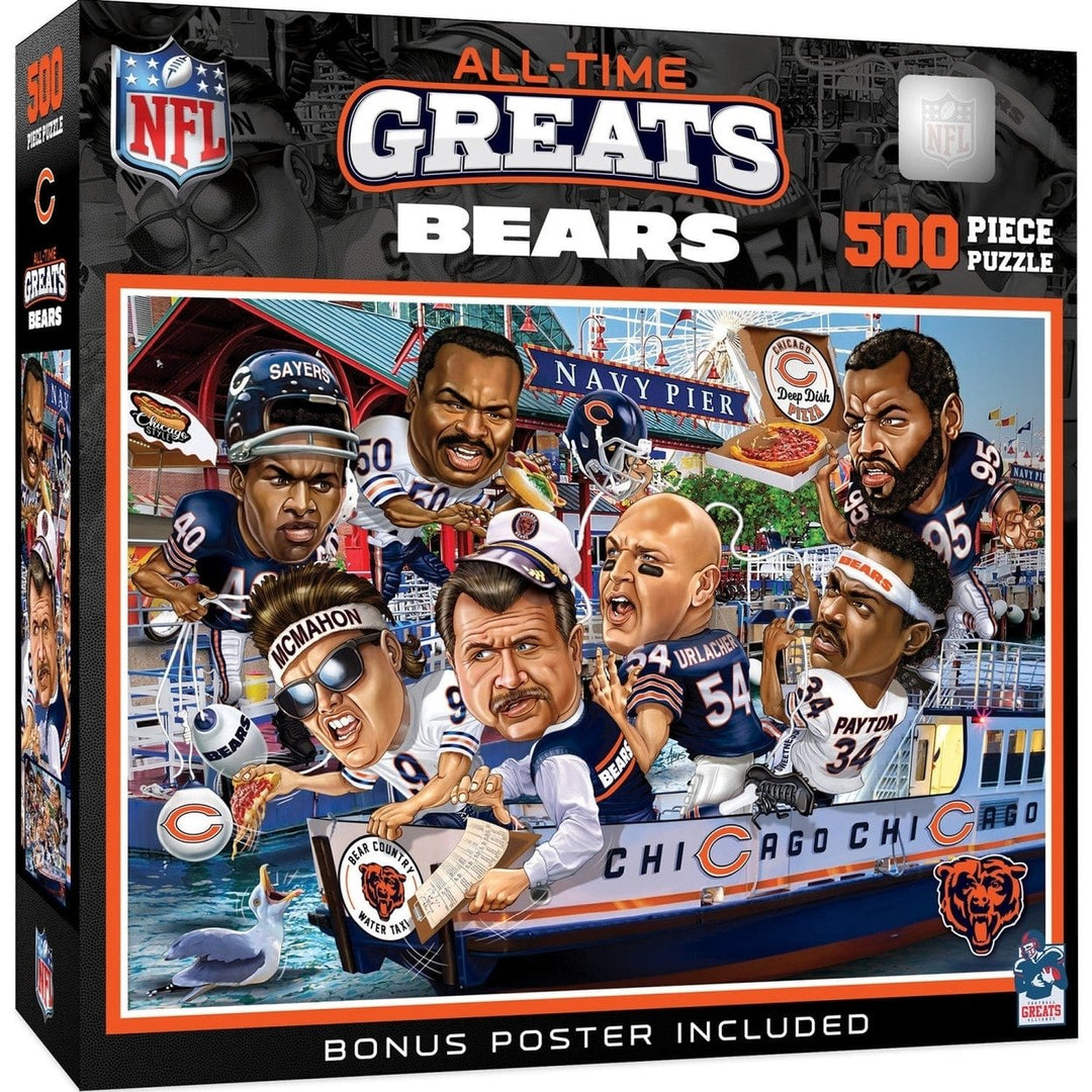 Chicago Bears 500 Piece Jigsaw Puzzle MasterPieces NFL Greats Recycled Material Image 1