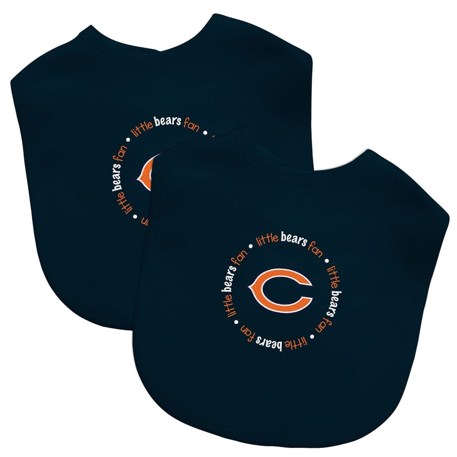 Chicago Bears Baby Bibs 2-Pack Black Cotton Polyester Embroidered Logo Unisex Image 1