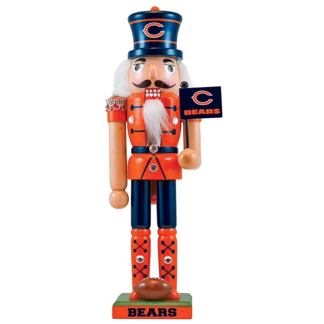 Chicago Bears NFL Collectible Nutcracker Solid Wood Team Colors 14 Inch Image 1