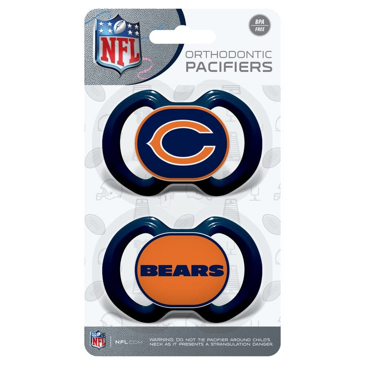 Chicago Bears Pacifier 2-Pack NFL Baby Soothers BPA-Free Orthodontic Silicone Image 2