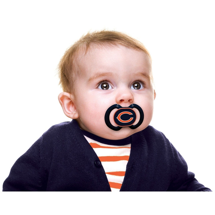 Chicago Bears Pacifier 2-Pack NFL Baby Soothers BPA-Free Orthodontic Silicone Image 4