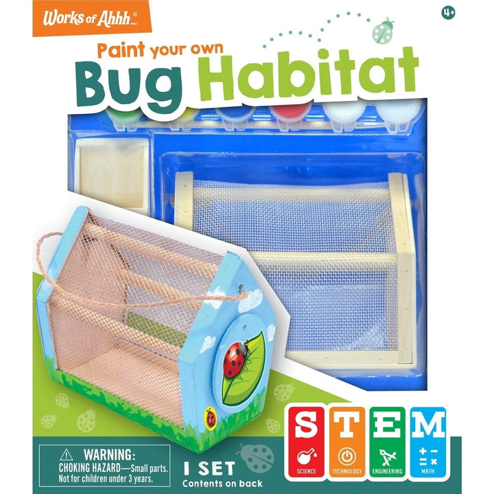 Bug Habitat Wood Craft and Paint Kit Real Wood Craft Supplies for Kids Image 1