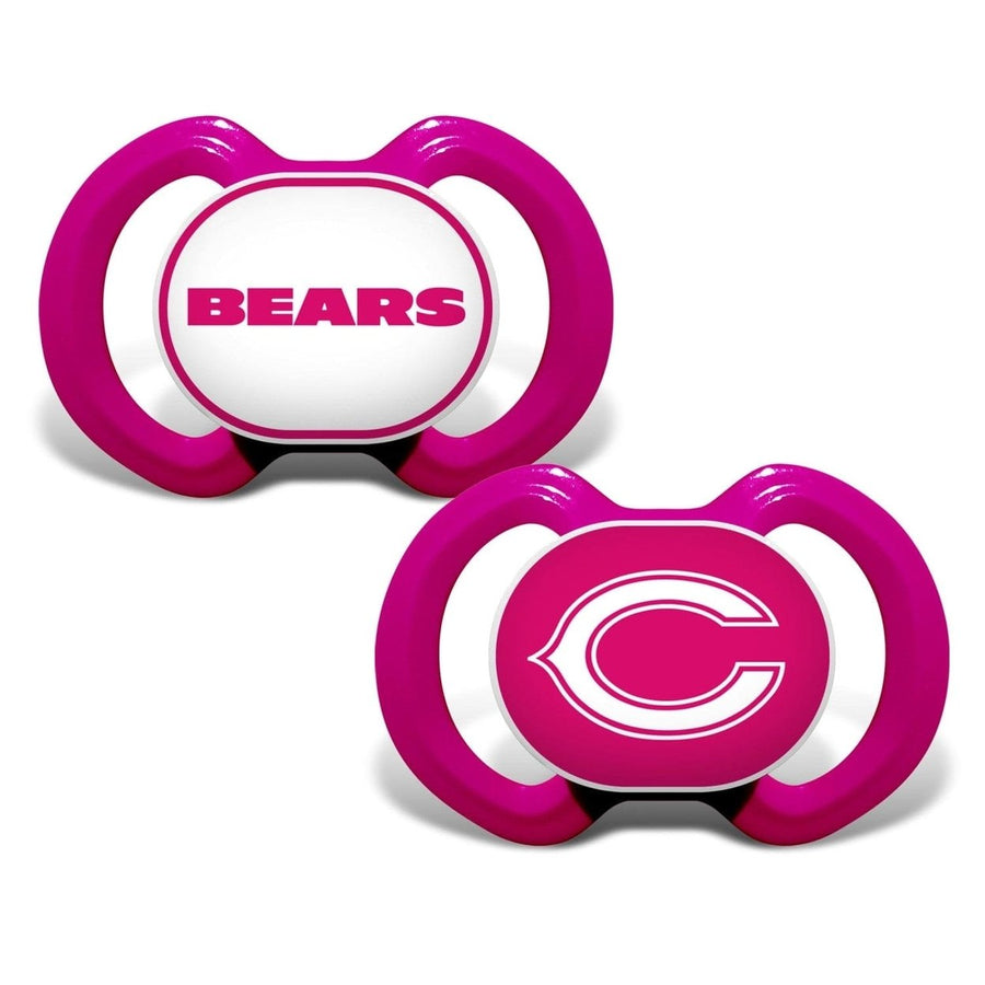 Chicago Bears Pink Pacifier 2-Pack NFL Baby Soother BPA-Free Orthodontic Image 1