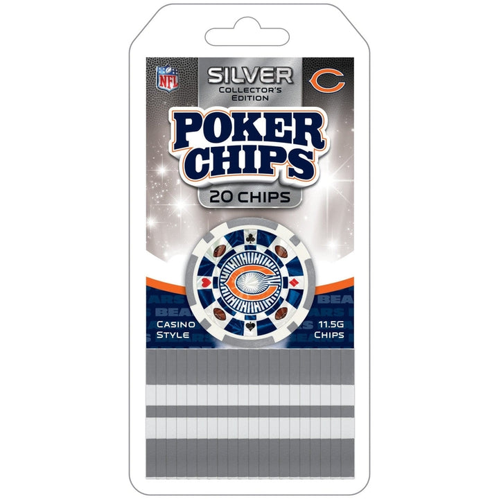 Chicago Bears 20 Piece Poker Chips Casino Style Gold Collectors Edition Set Image 1