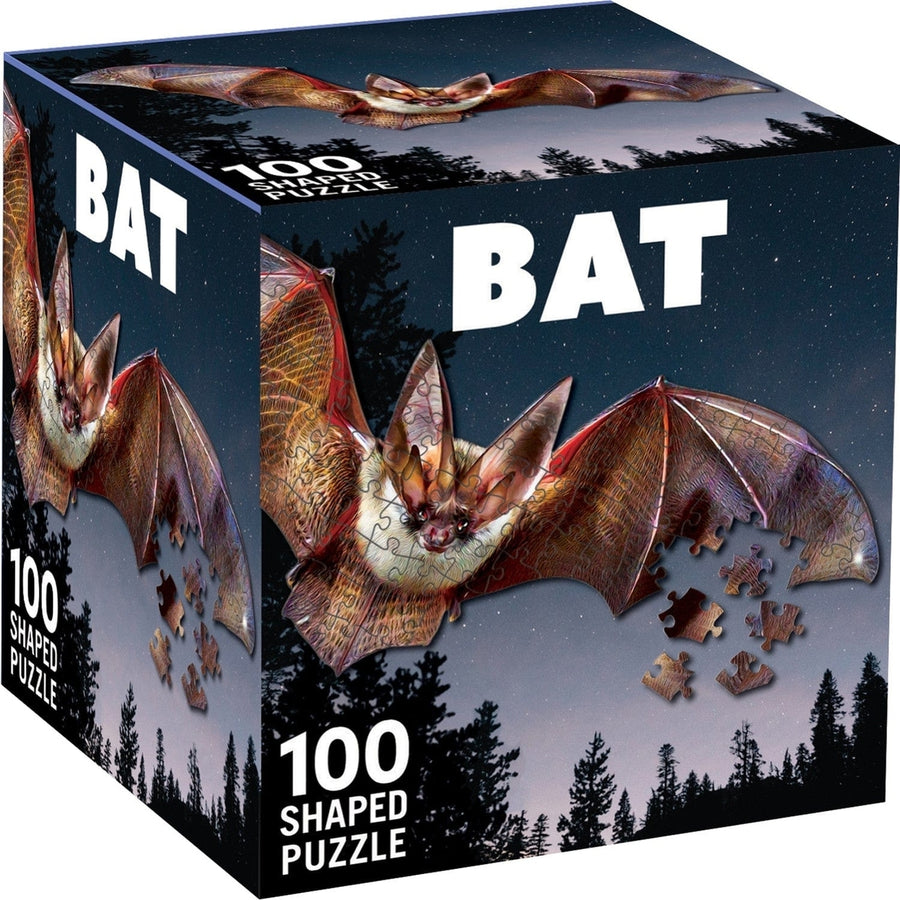 Bat 100 Piece Shaped Jigsaw Puzzle Eco-Friendly Recycled Puzzle Board Image 1