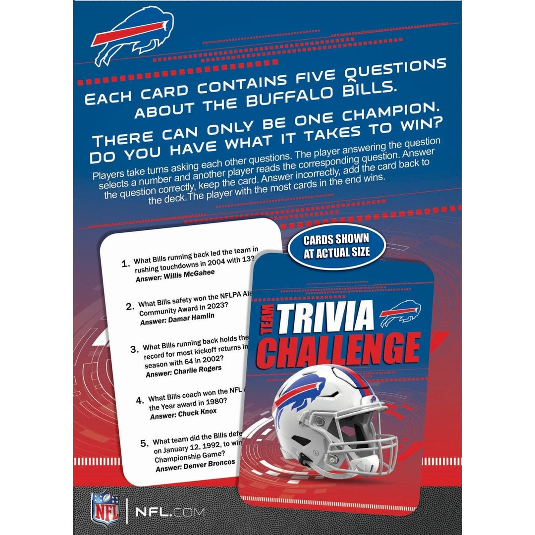 Buffalo Bills Trivia Challenge Game 50 Cards 250 Questions Ages 12 and Up Image 3