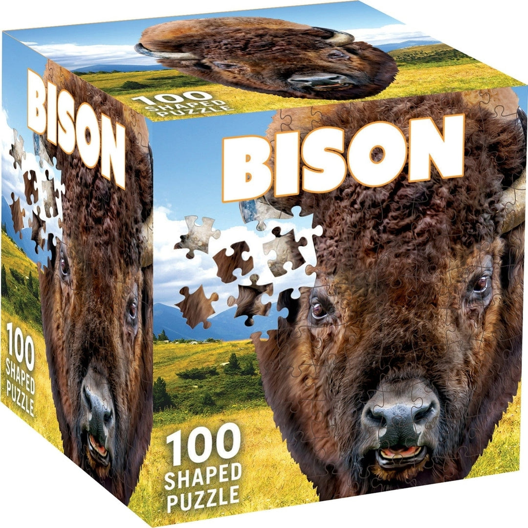 Bison 100 Piece Shaped Jigsaw Puzzle Eco-Friendly Recycled Material Wildlife Image 1