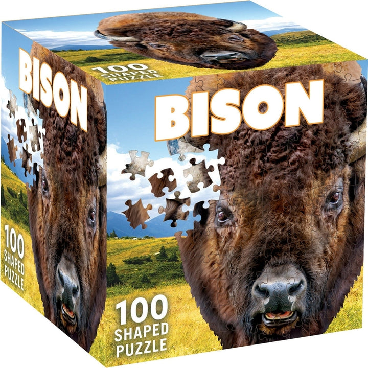 Bison 100 Piece Shaped Jigsaw Puzzle Eco-Friendly Recycled Material Wildlife Image 1