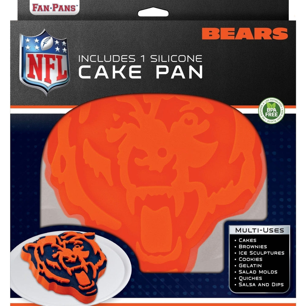 Chicago Bears NFL Silicone Cake Pan Non-Stick Baking Tray Blue Orange 8x10 Image 2