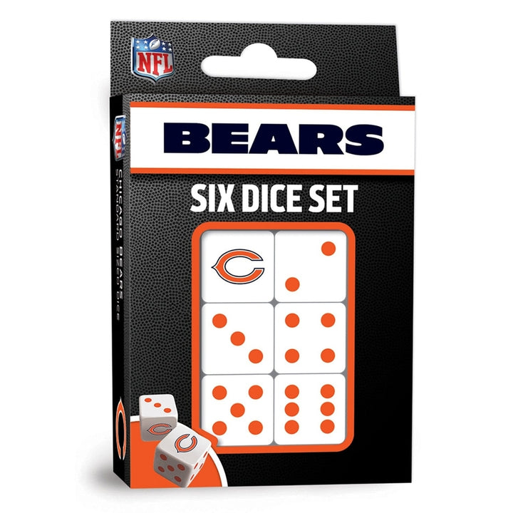 Chicago Bears Dice Set 6 Piece D6 Gaming Dice Team Logo Colors 16mm Image 1